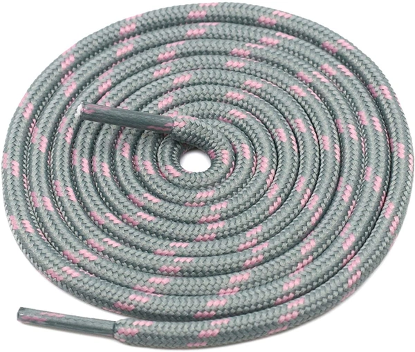 GRAH SANGRAH® 3 Pair (1 Pair Per Single Color) Shoelaces for Hiking Shoes, Walking Sneakers, Climbing, Work Boot, Running, Casual, Sport Shoes (SL-215-217-228) - 120 cm, Light Grey Pink-Red Black-Black White
